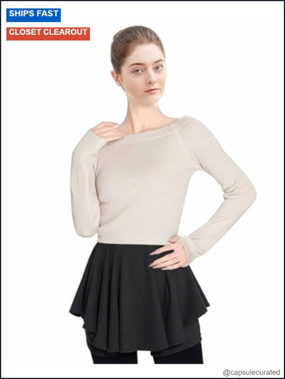 Long Sleeve Dance Sweater Soft Ballet Warm Up Pullover for Leotards
